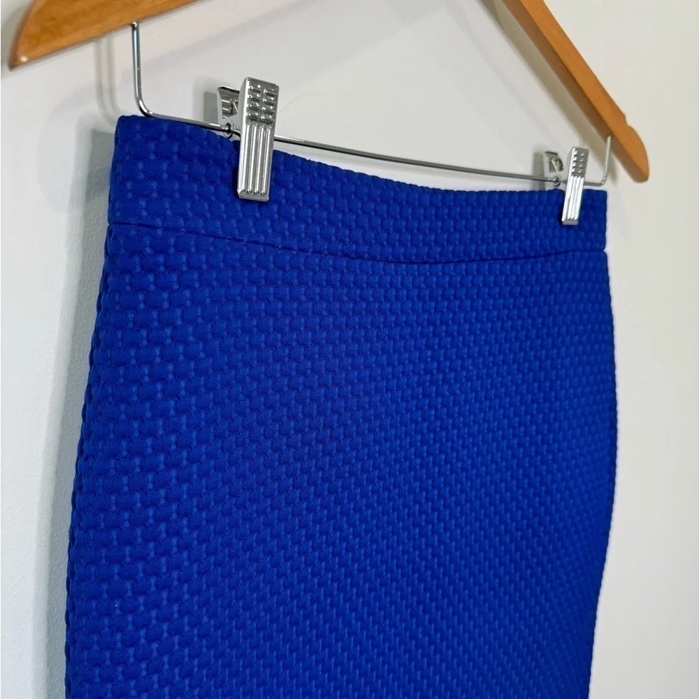 J. Crew Blue Textured Pencil Skirt
